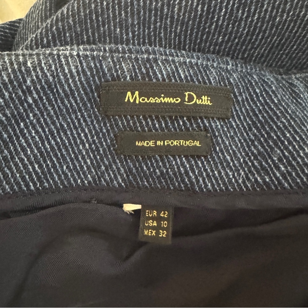 Massimo Dutti Pants Women's 10 Blue Corduroy Wide-Leg Croped Denim - Picture 9 of 9